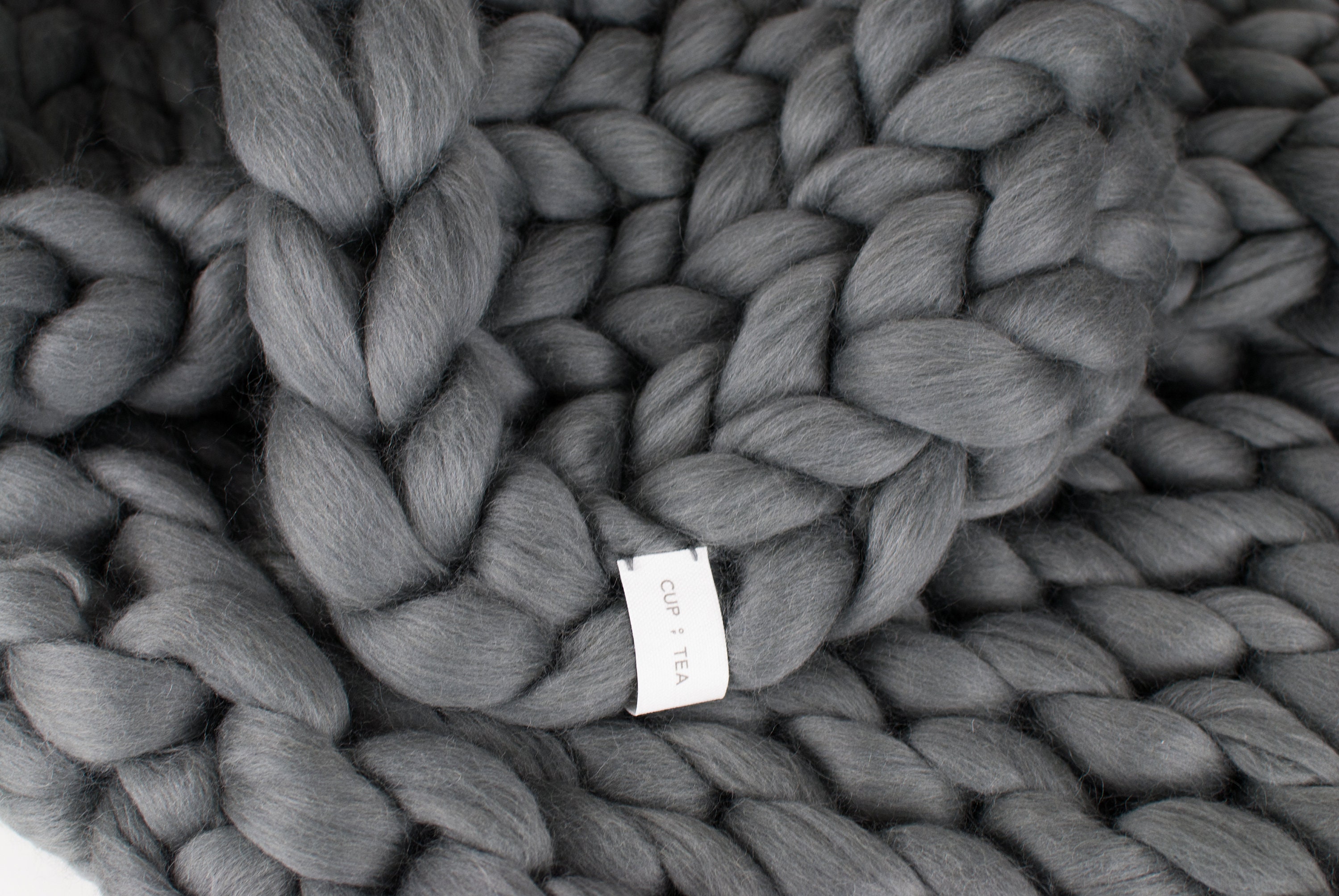 Chunky Knitted Blanket Grey Chunky Knit Blanket Merino Wool