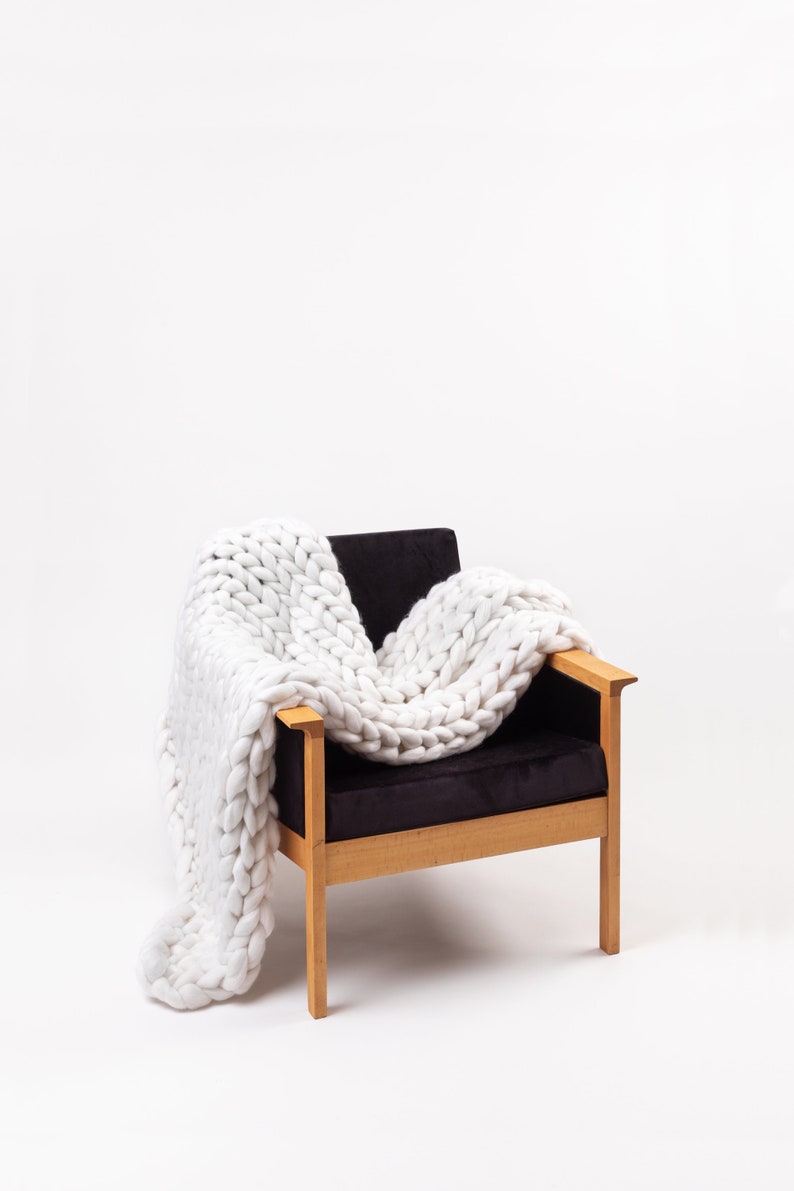 Chunky Knitted Blanket . Raspberry Red Chunky Knit Blanket Etsy