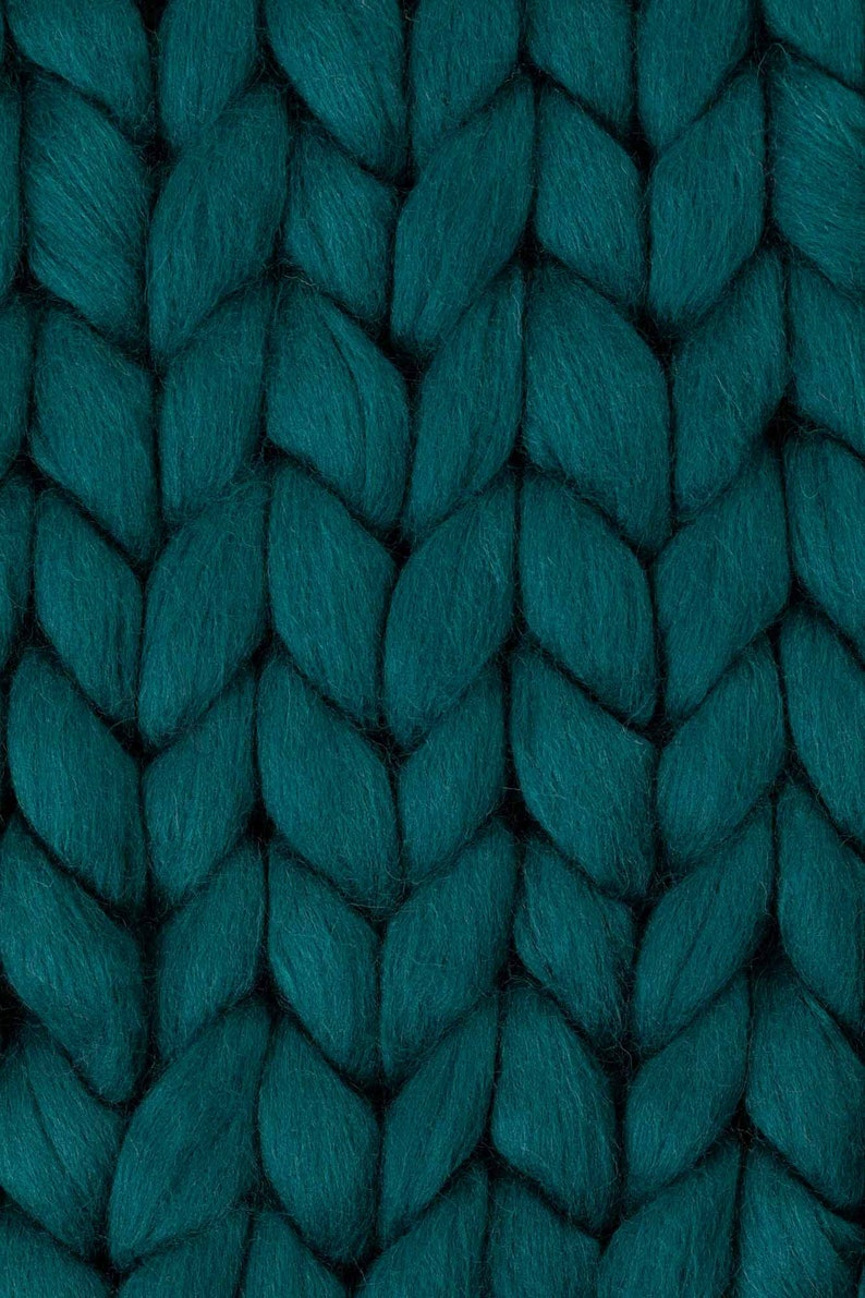 Chunky Knitted Blanket . Dark Green Chunky Knit Blanket Etsy