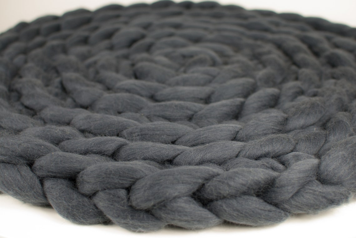 Very Chunky Rug Chunky Rug | Round Rug | Wool Chunky Rug | 100 % Merino Wool | Giant ...