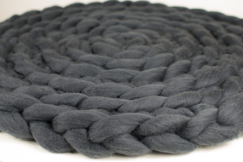 Chunky Rug Round Rug Wool Chunky Rug 100 Merino Wool Etsy