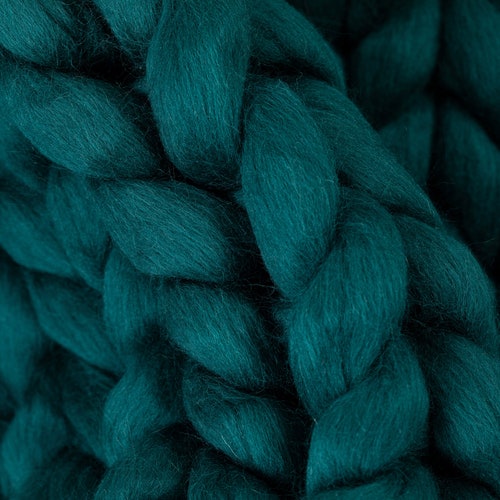 Chunky Knitted Blanket . Dark Green Chunky Knit Blanket Etsy