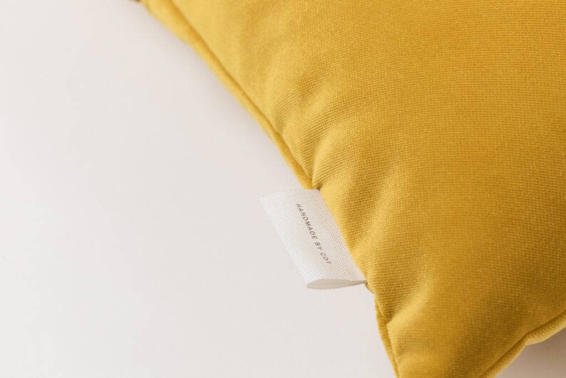 Velvet Touch Cushion . Royal Yellow Velvet Cushion Throw Pillow Velvet Pillow Pillow Case Decorative Pillow Accent Pillow image 6