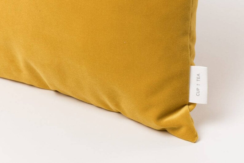 Velvet Touch Cushion . Royal Yellow Velvet Cushion Throw Pillow Velvet Pillow Pillow Case Decorative Pillow Accent Pillow image 2