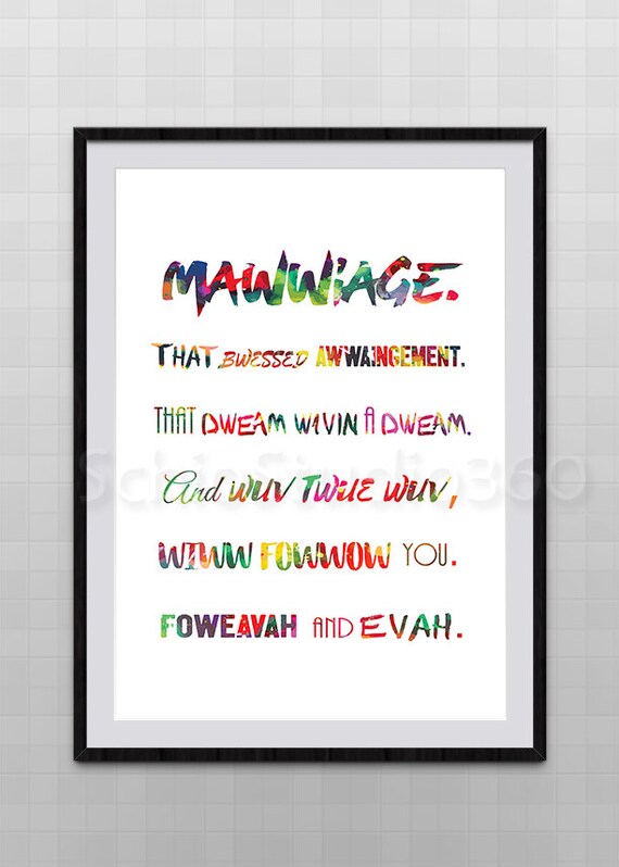 Princess Bride Mawwiage Quote Watercolor Art Print 1 Etsy