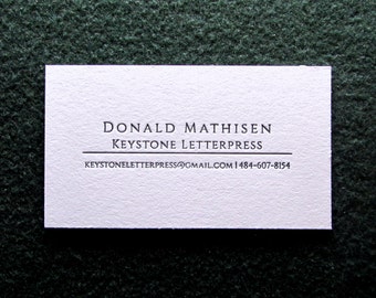 Great Price! - 50 Letterpress Business Cards, Professional Series 3. Why Pay More?