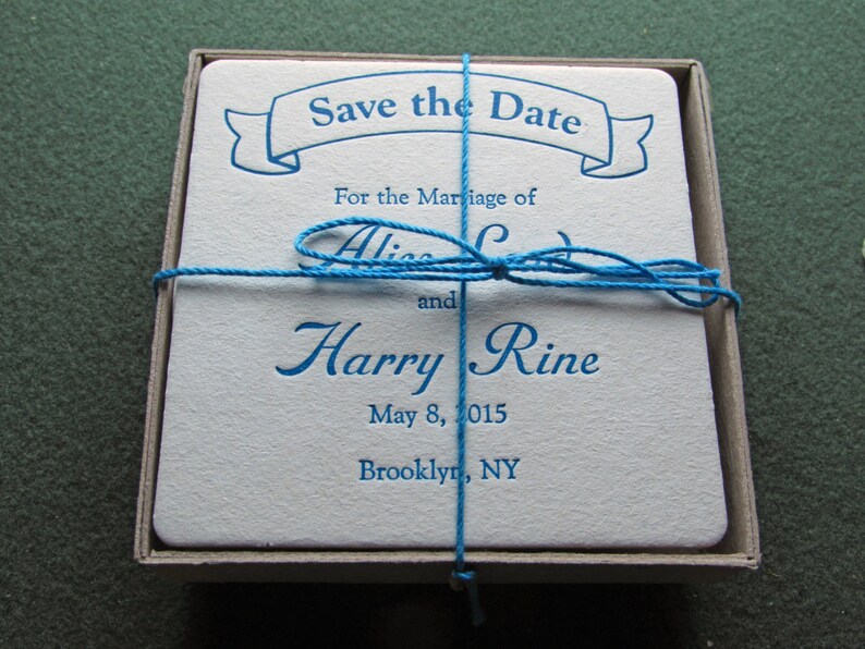 KeystoneLetterpress Save the Date Coasters - Thumbnail 2