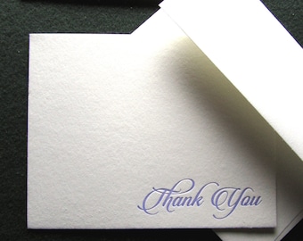 10 Letterpress Thank You Notecards - Lavender Debossed