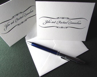 20 Personalized Letterpress Thank You  Cards