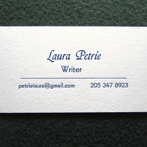 The Writer \u2013 Custom Letterpress Printed Calling Cards 100ct