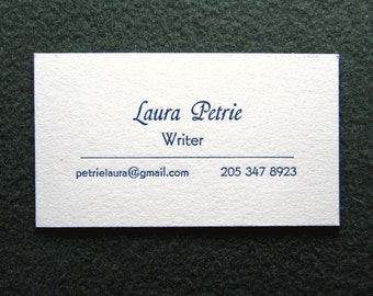 Great Price!  50 Letterpress Business Cards, Minimalist Design, Why Pay More?