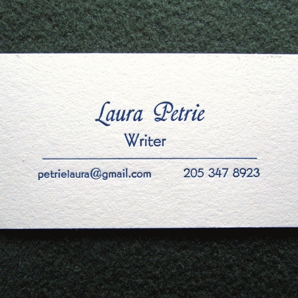 Great Price!  50 Letterpress Business Cards, Minimalist Design, Why Pay More?