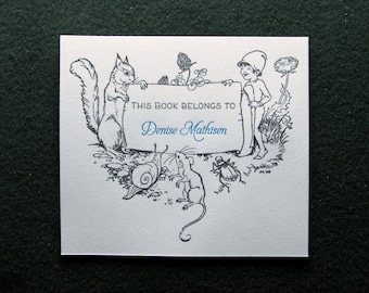 25 Custom Bookplates, Letterpress Printed, Ungummed