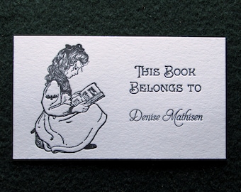 25 Custom Bookplates, Bookmarks, Book Inserts, Letterpress Printed, Ungummed