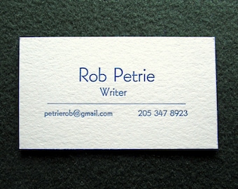 Great Price! - 50 Letterpress Business Cards, Minimalist Design. Why Pay More?