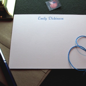 Custom Letterpress Stationery - 8 Personalized Notecards - small order -- low shipping cost option