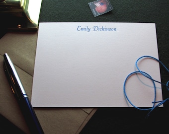 Custom Letterpress Stationery - 8 Personalized Notecards - small order -- low shipping cost option