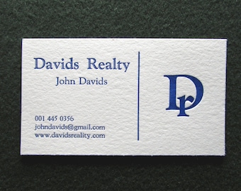 Letterpress Business Cards with Logo, Choice of 1 color