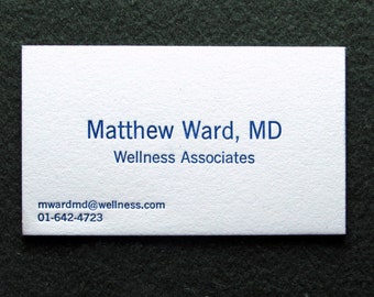 Great Price!  50 Letterpress Business Cards, Minimalist Design, Why Pay More?