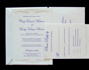 Affordable Letterpress  Wedding Invitations - Samples