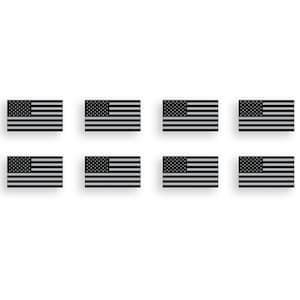 Micro Black and Gray Line USA American Flag Stickers - Laptop phone car vehicle license tag window bumper decal RC car remote control