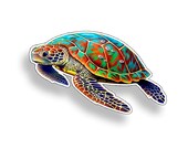 4 inch mini Sea Turtle Sticker Colorful Sea Creature Beach Ocean Cup Cooler Laptop Flask Car Vehicle Window Bumper Vinyl Decal Graphic