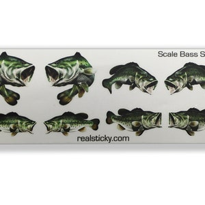 1:10 Scale Bass Fish Sticker RC Car Truck Crawler Body Vinyl Decal Graphic Garage Diorama Fishing Boat Display Shop Sign