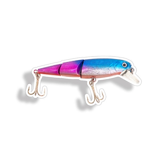 Pink Blue Lure Fishing Sticker Fish Salt Water Tackle Box Cup