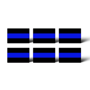 Mini Blue Line Stickers -  Show Support Police US Flag Law Enforcement laptop phone car vehicle license tag decal