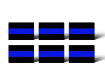 Mini Blue Line Stickers -  Show Support Police US Flag Law Enforcement laptop phone car vehicle license tag decal