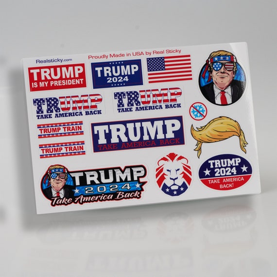 Calcomanías Trump 2024 Pack De 10 Pegatinas Para Parachoques Trump