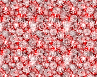 Snowflake Winter Printed Adhesive Sticky Snow Christmas Holiday Red Pattern Vinyl Craft Sheet Sticker Material