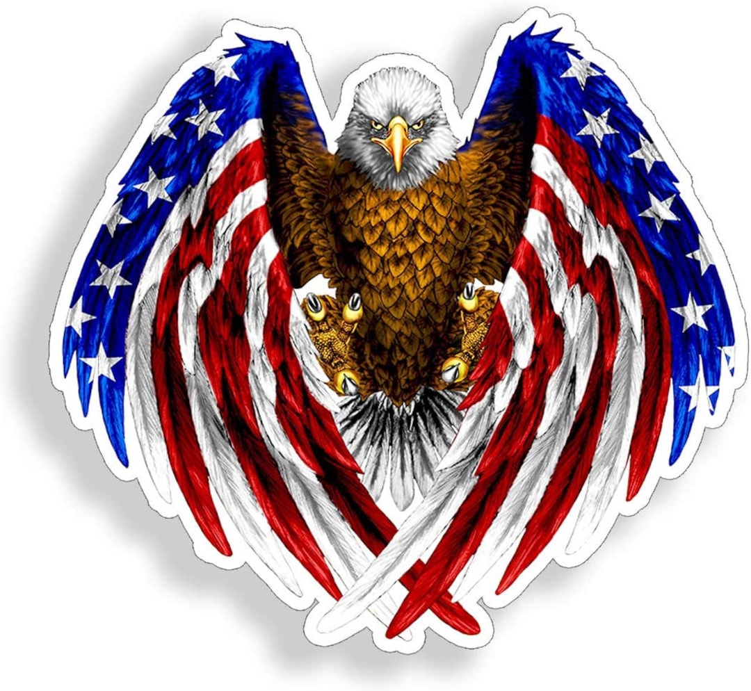 American Bald Eagle Sticker USA Patriotic Red White Blue Bird Vehicle