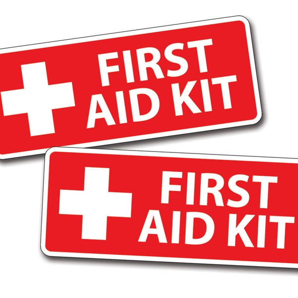 Red First Aid Kit Stickers Decal Camp Boat Kayak SUP Camp Kid Family Jeep atv HD  SxS Baseball Field Game DIY 4x4 Soccer Softball