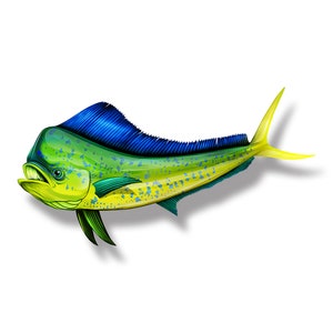 Mahi Vis Sticker Zoutwater Oceaan Vissen Decal Kayak Paddle Board Auto Truck Boot Venster Bumper Decal Graphic