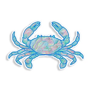 Kleurrijke Krab Sticker Green Wave ontwerp Cup Laptop Boot Cooler Auto Voertuig Venster Bumper Vinyl Decal Graphic