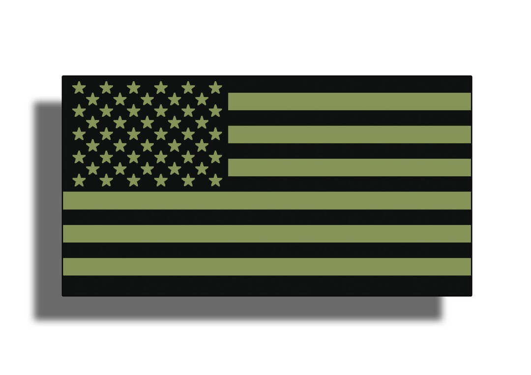 OD Green USA Flag Sticker Decal Support America Military Men & Women ...