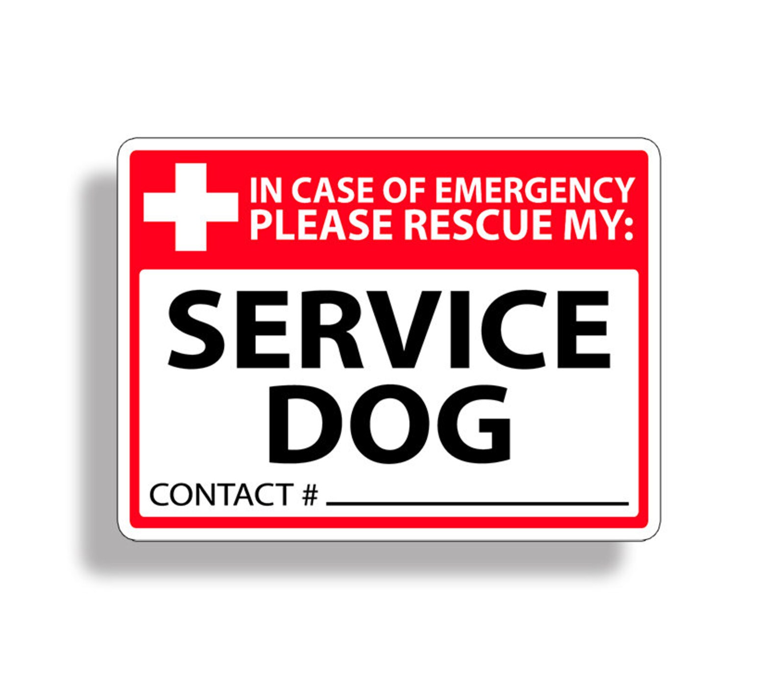 Service Dog Emergency Pet Rescue Sticker Vinyl Decal 1st First Etsy