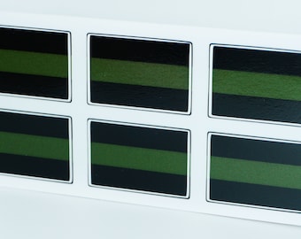 Mini Green Line American Sticker USA Military Law Enforcement OD Police Army car vehicle license plate tag vinilo calcomanía gráfico