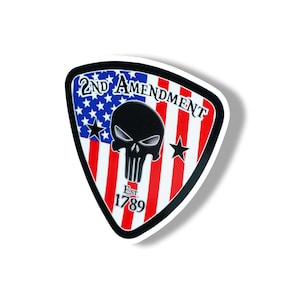 Andra tillägget röd vit blå dödskalle klistermärke USA polis vinyl muggkylare bil fordon stötfångare fönster dekal andra 2A