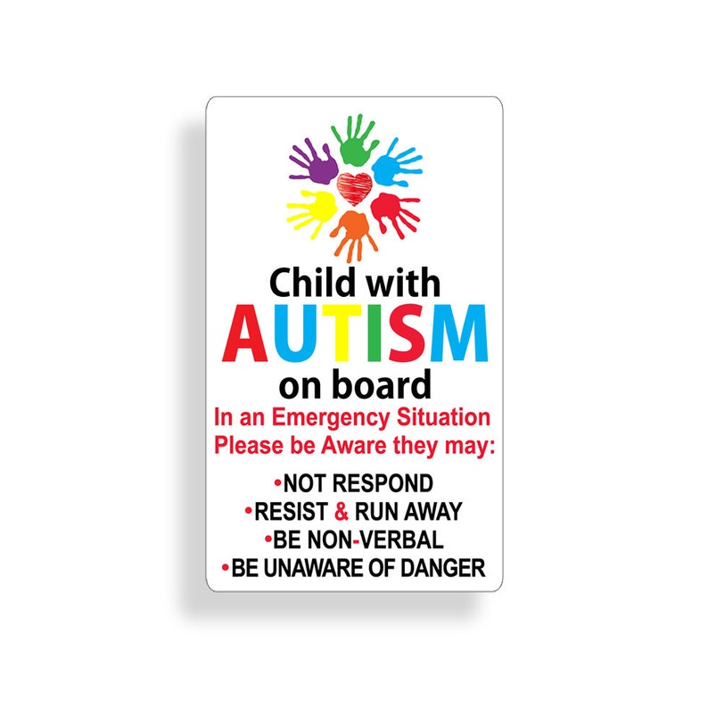 Child With Autism on Board Sticker Car Truck Window Vehicle Etsy Canada