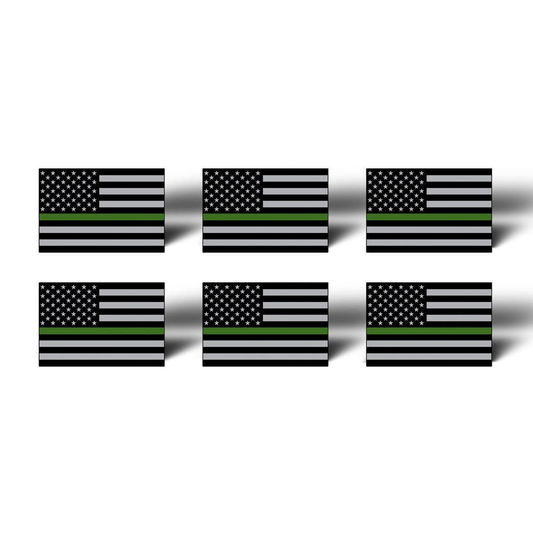 Mini Green Line American FLAG Sticker USA Military Law Enforcement OD ...