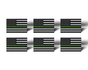 Mini Green Line American FLAG Sticker USA Military Law Enforcement OD Police Army car vehicle matrícula etiqueta vinilo calcomanía gráfica