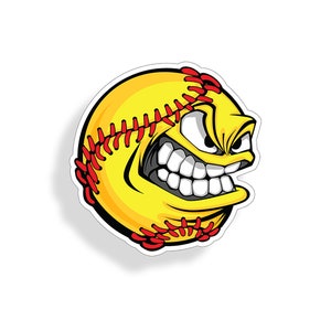 3" Angry Softball Sticker Love Soft Ball Play Reise Laptop Tablet Computer Cup Cooler Laptop Auto Auto Fenster Bumper Vinyl Decal
