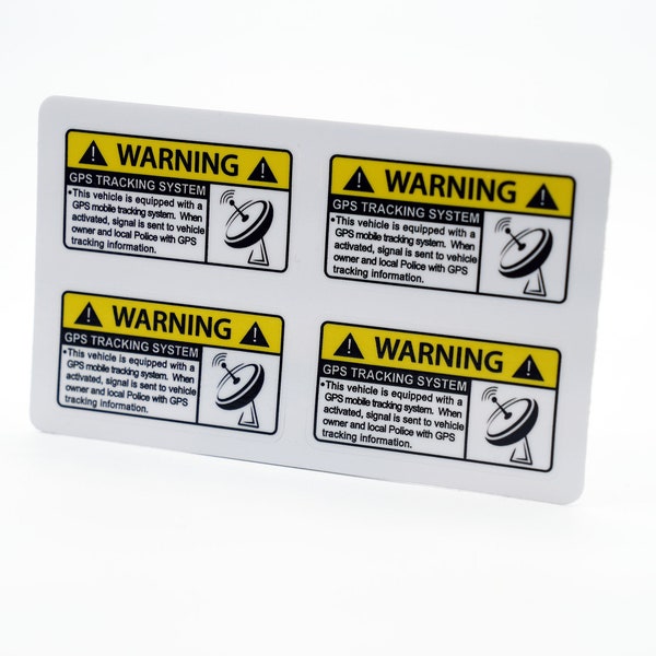 4 MINI GPS Vehicle Car Alarm Security Caution Warning Decal Sticker