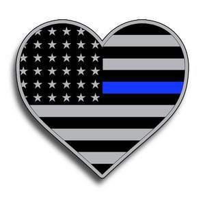 Blue Line Heart Sticker Car Truck Window Decal Show Support Law Enforcement Police Pride Love