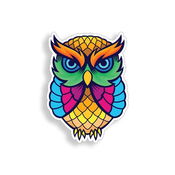 Owl Colorful Owls stickers Window Truck Car Vinyl Bumper Sticker Decal 5