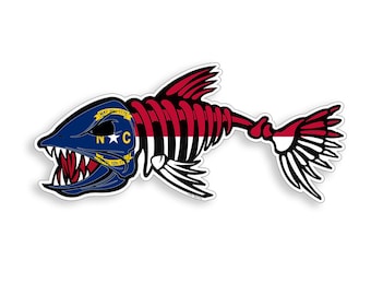 North Carolina BoneFish pegatina impreso vinilo NC hueso pez calcomanía de pesca coche camión barco desparaseta calcomanía gráfico