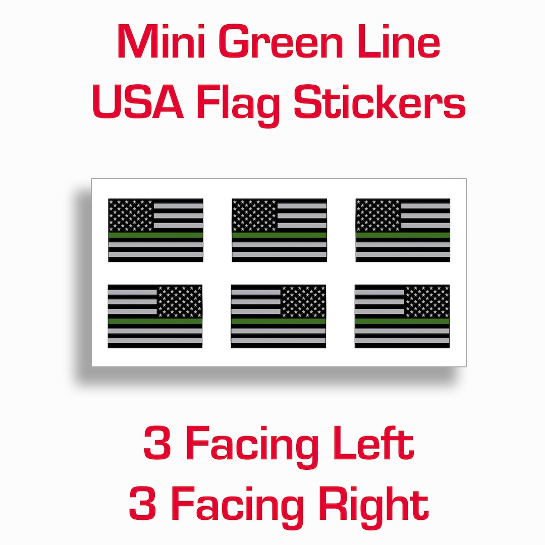 Mini Green Line American FLAG Sticker USA Military Law Enforcement OD ...