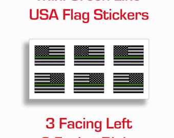 Mini Green Line American FLAG Sticker USA Military Law Enforcement OD Police Army car vehículo placa de matrícula etiqueta vinilo calcomanía gráfico